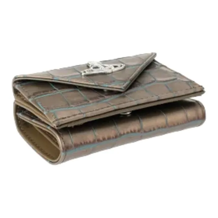 Vivienne Westwood Crocodile Embossed Leather Wallet Men's Copper-2
