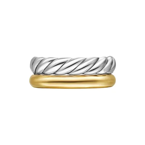 David Yurman 18K Yellow Gold And Sterling Silver Dy Mercer® Two Row Ring