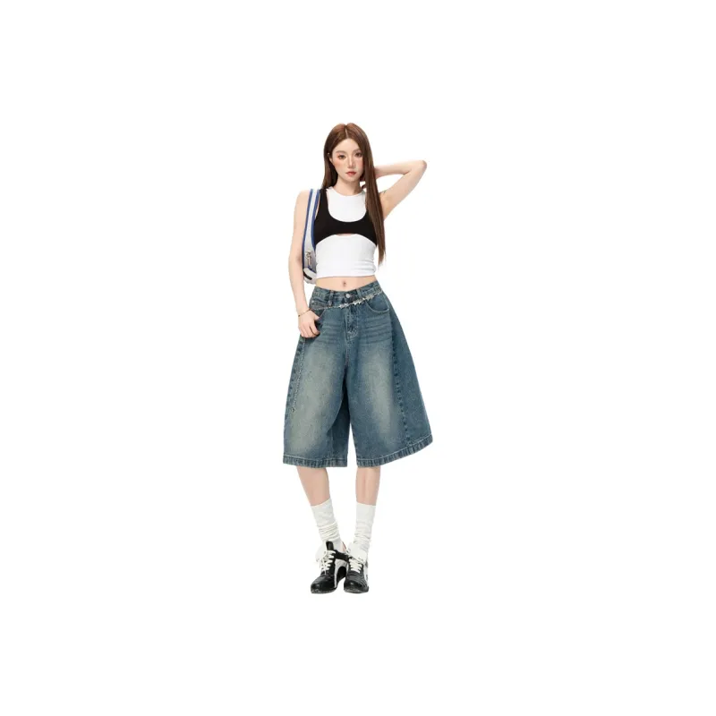 ZAZN Denim Shorts Women's Vintage Blue-0