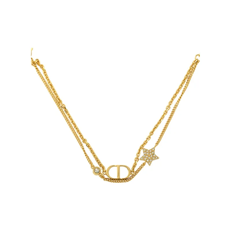 DIOR Crystal Metal Bracelets Women's Gold-2