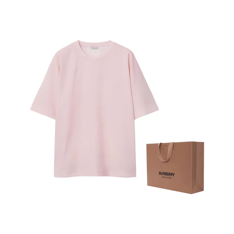 Burberry FW23 Drop Shoulder Sleeve T Shirt Women's Light Pink-5