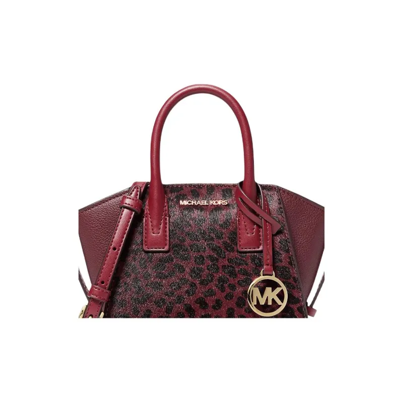 MICHAEL KORS Avril With Cow Suede Leather Crossbody One Shoulder Handbag Women's Ox Blood Multicolor-4