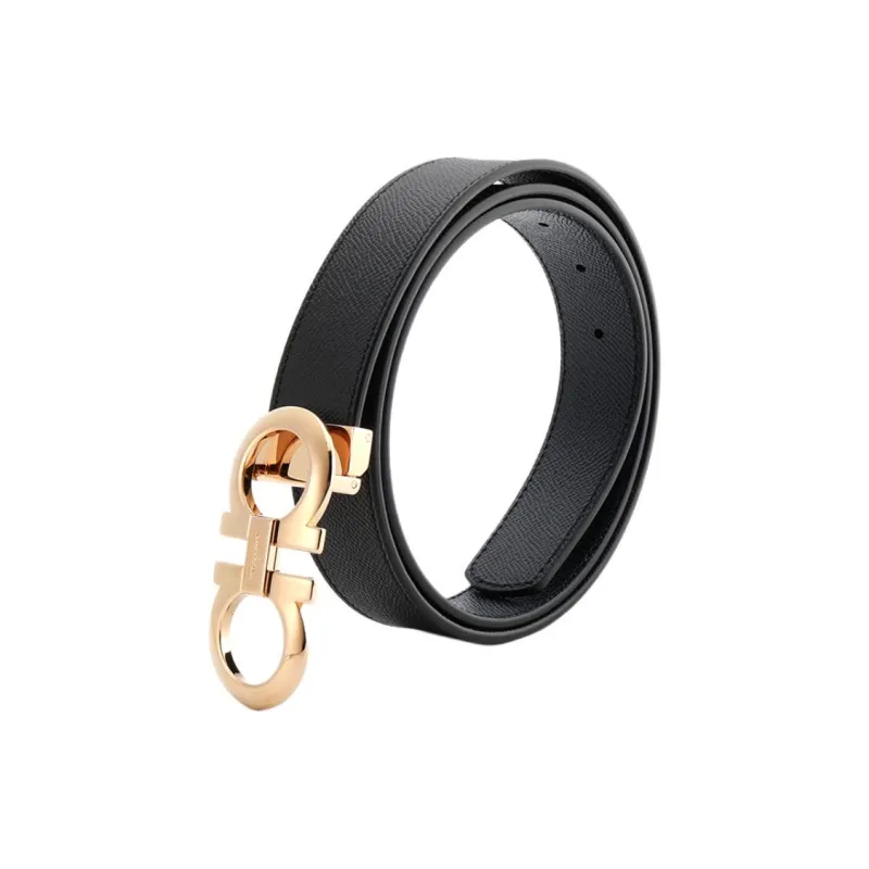 FERRAGAMO Reversible And Adjustable Gancini Belt Black-1