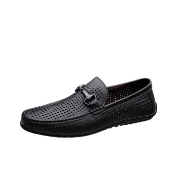 King Jinmai Men's Casual Shoes Men Low Top Black Perforated/White Perforated/Blue Perforated