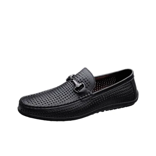 King Jinmai Men's Casual Shoes Men Low Top Black Perforated/White Perforated/Blue Perforated