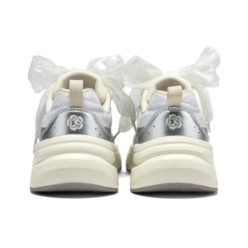 361° Breathable Lightweight Coverage Low Top Casual Shoes Women's Silver Beige-3