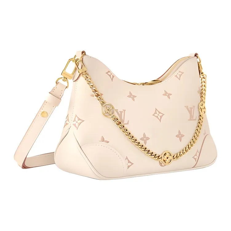 LOUIS VUITTON Boulogne Cow Leather Shoulder Bag Women's Beige-1