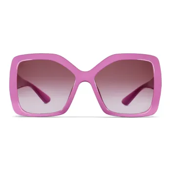 GUCCI Injection Molded Enamel Irregular Shape Sunglasses Women's Pink