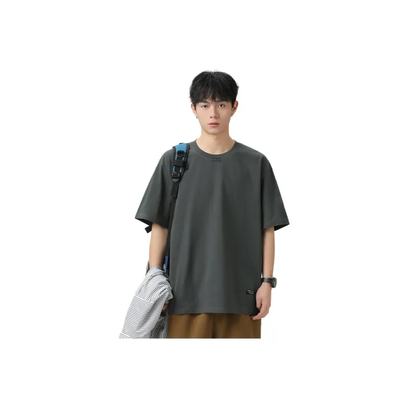 WOOD SOON Crew Neck Japanese Style Trendy Cooling Half Sleeve Casual Top Unisex-3
