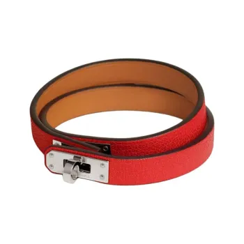 HERMES Goatskin Bangles Women's Red