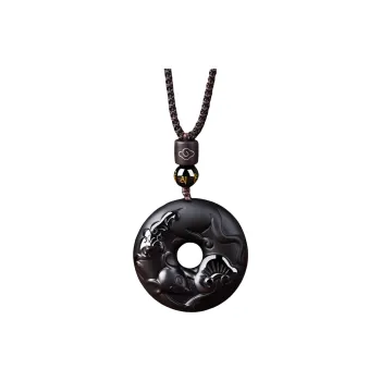 Stone On The Line Obsidian Pendants Unisex
