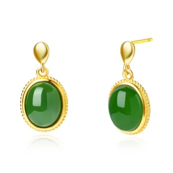 LAOMIAO Hetian Jade Earrings Jasper Women's