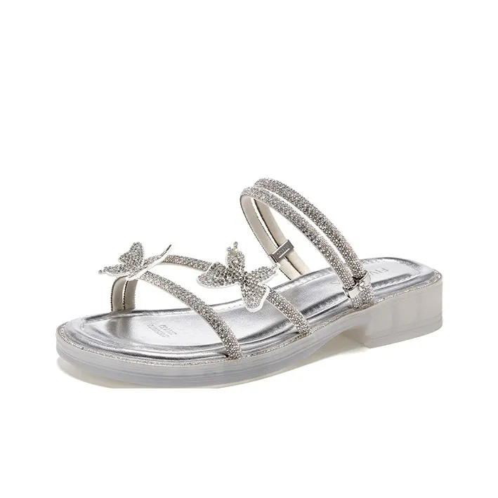 FIVE PLUS Rubber Sole Quiet Slide Slippers Women's-1
