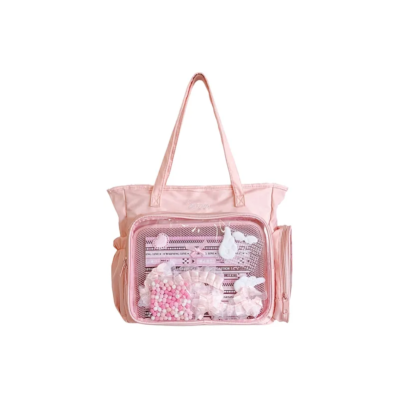 Travel Nylon Fabric One Shoulder Crossbody Backpack Handbag Women's Multicolor-21