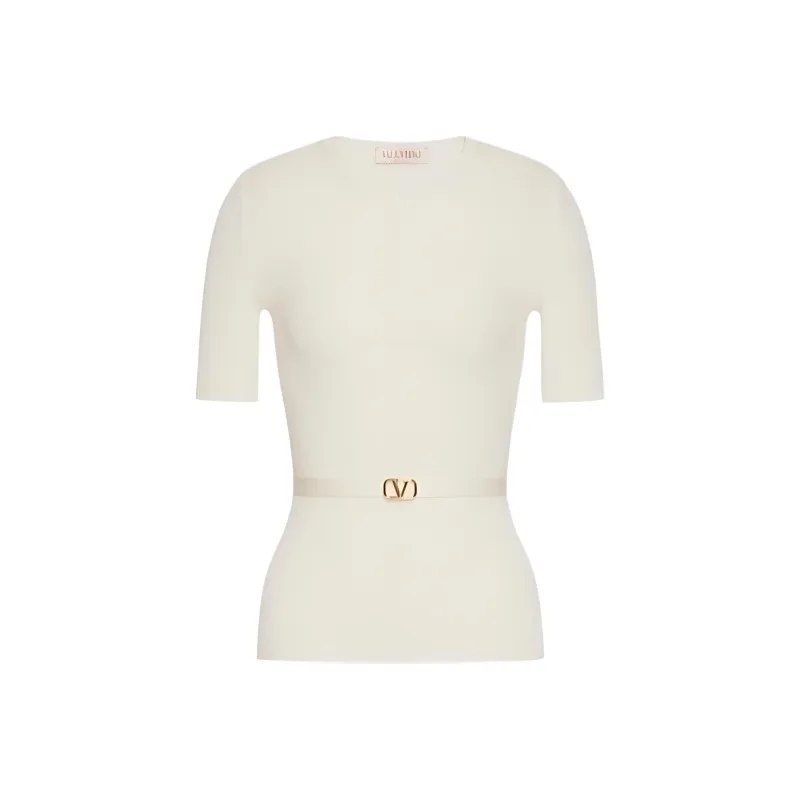 Valentino Logo Plaque Short Sleeved Jumper-0