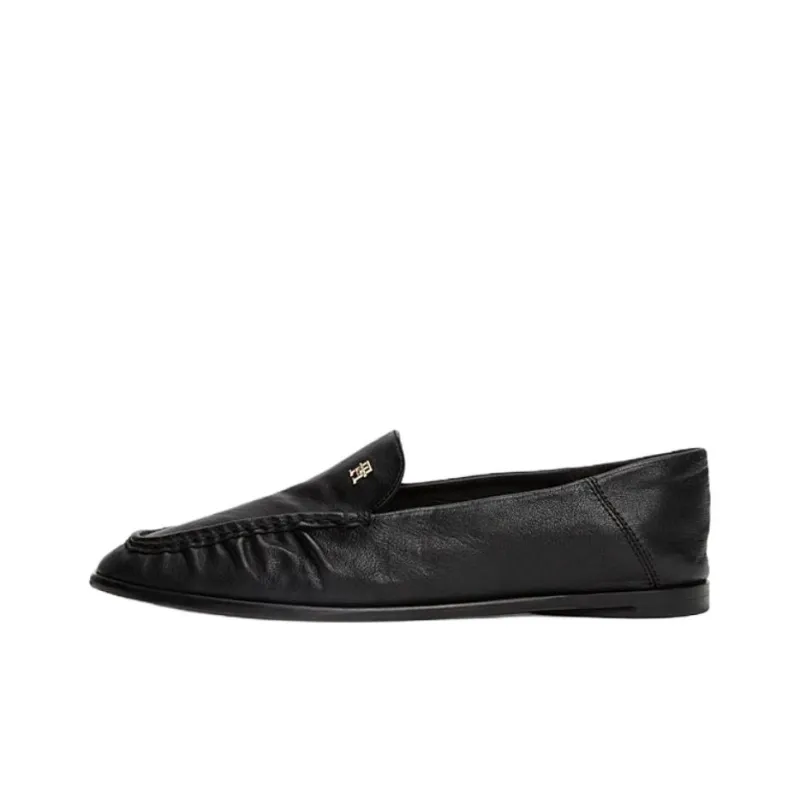 Tommy Hilfiger TH Monogram Loafers 1cm Women's Black-0