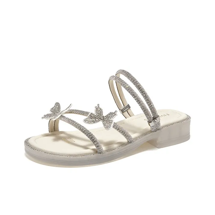 FIVE PLUS Rubber Sole Quiet Slide Slippers Women's-6