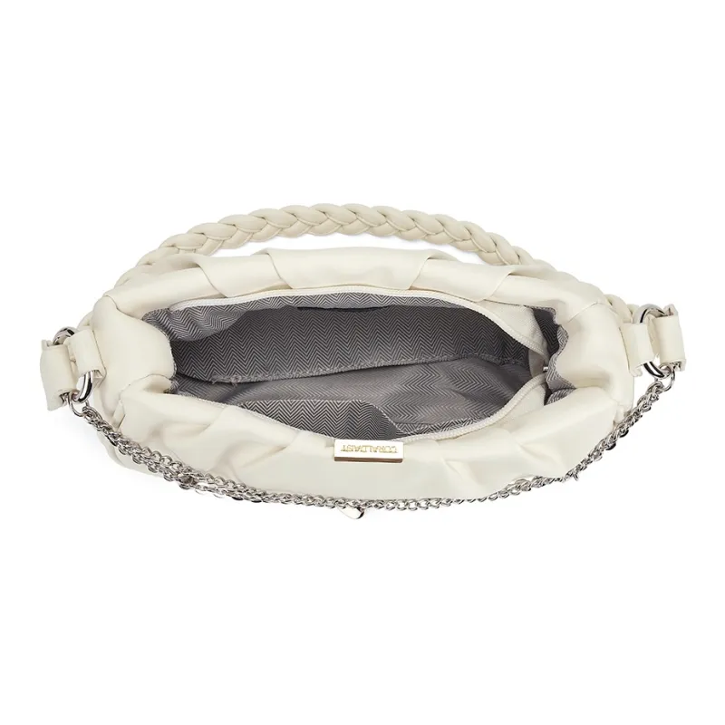 CORALDAISY Synthetic Leather Crossbody Bag, Shoulder Bag Regular Women's Crescent White-3