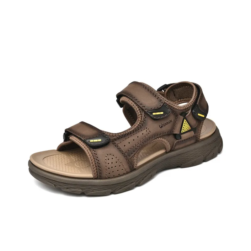 Wen Nai Beach Sandals Men's Dark Brown-1