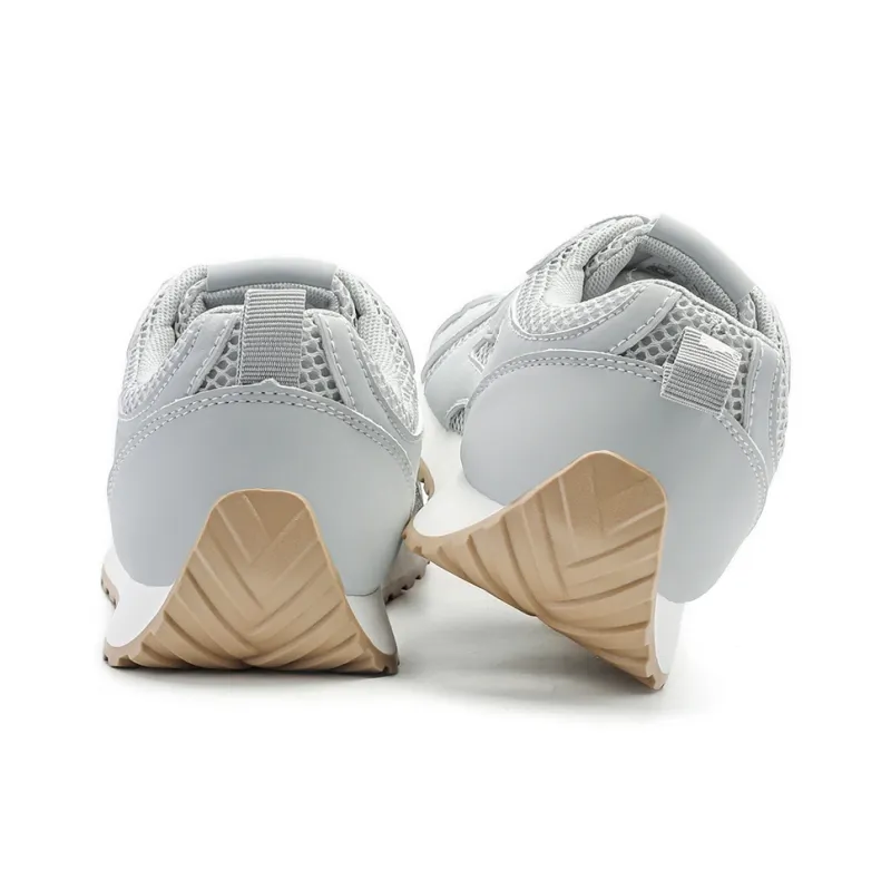 DEERWAY Anti Slip And Wear Resistant Height Increasing Low Top Casual Shoes Women's Gray-4