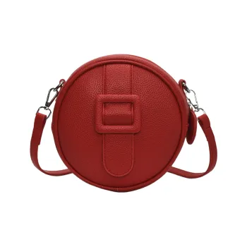 RIVMIND PU Round Bag, Crossbody Bag, Shoulder Bag Women's Red/White/Yellow/Black/Pink