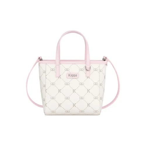 Kappa Matte Leather Basket Bag, Small Tote, One Shoulder, Crossbody, Commuter Bag Women's Milk Foam Pink
