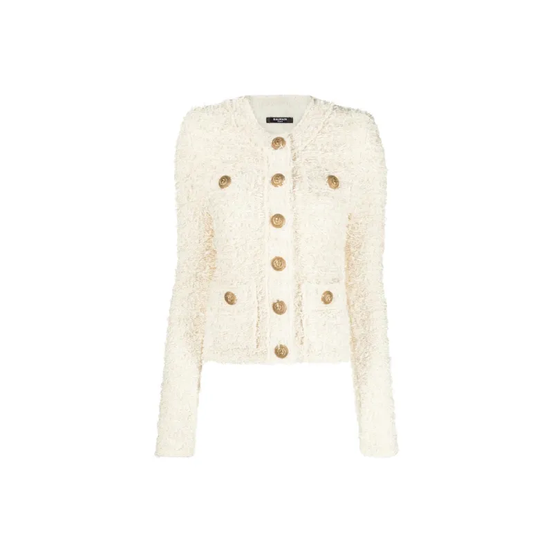 BALMAIN SS23 Jackets Coats Women's Beige-0