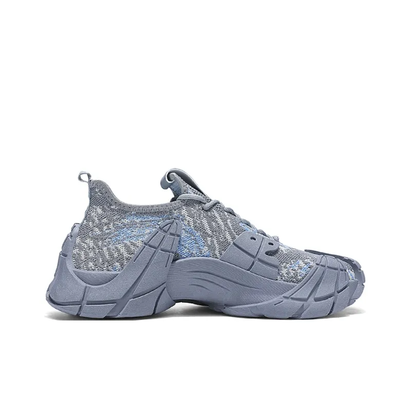 Binary Lightweight, Breathable, And Slip Resistant Low Top Chunky Sneakers Men's Gray-1