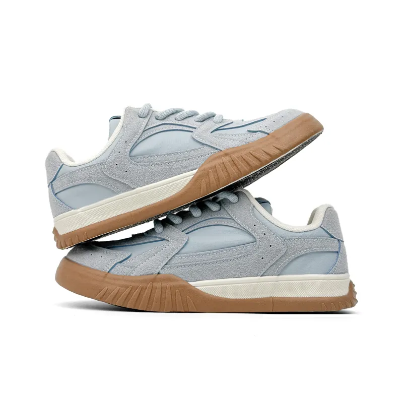 Mengsai Cushioning, Wear Resistant Low Top Skateboard Shoes Men's Light Blue-4