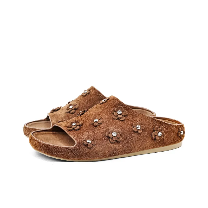 KMD Rubber Sole Metal Quiet Slide Slippers Women's-1