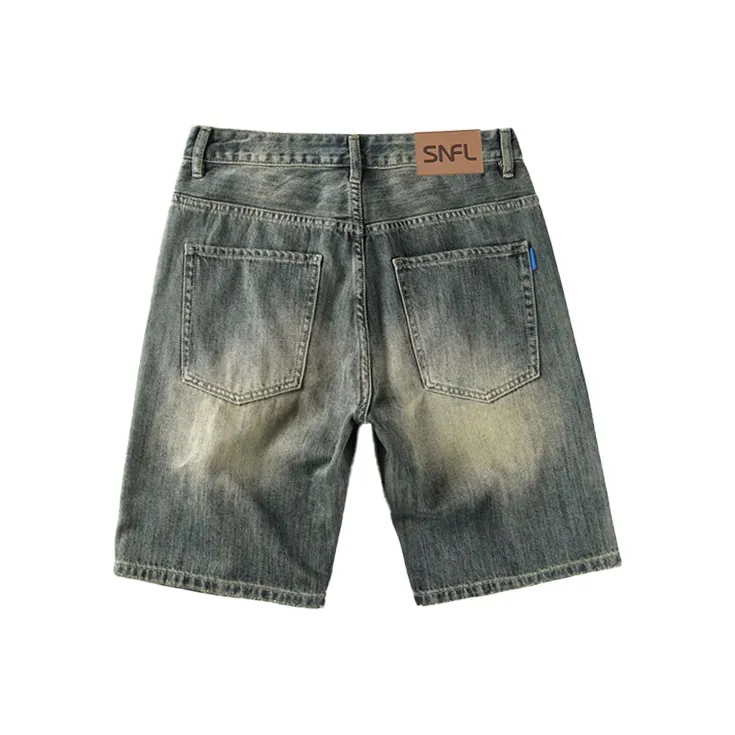 SNOW FLYING Denim Shorts Men Earth Yellow-1