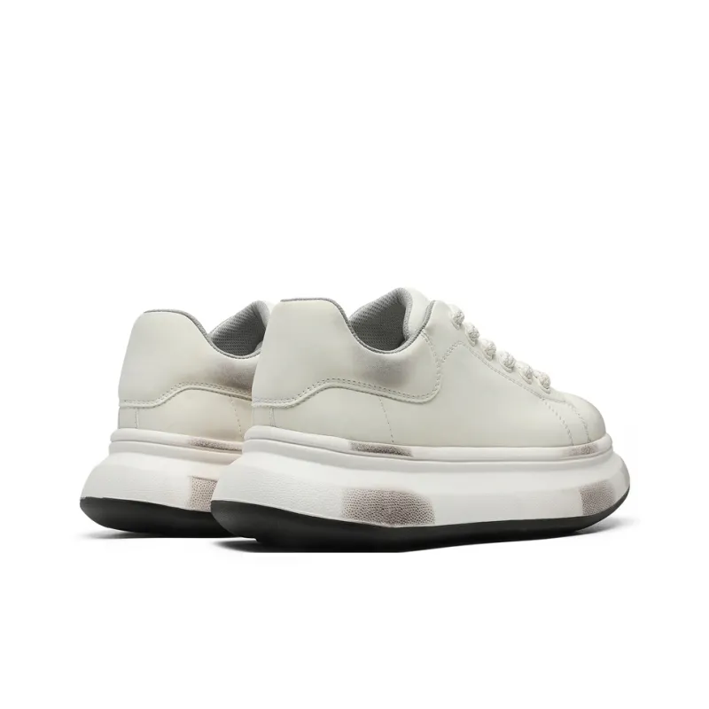 JIETEGONGYANG Low Top Casual Shoes Unisex Polished White-4
