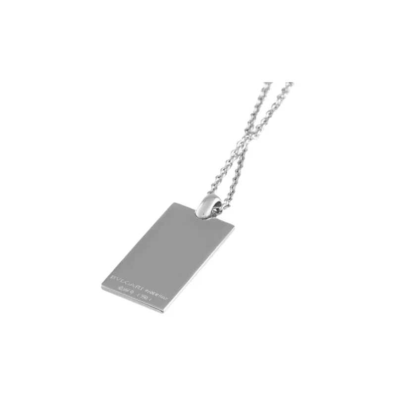 BVLGARI Ingot Bar 18K White Gold Necklace-1