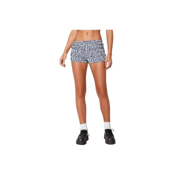 Edikted Gingham Scrunch Shorts Casual Shorts Women's