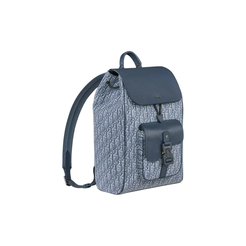 DIOR Cotton Backpack Men's Blue-1
