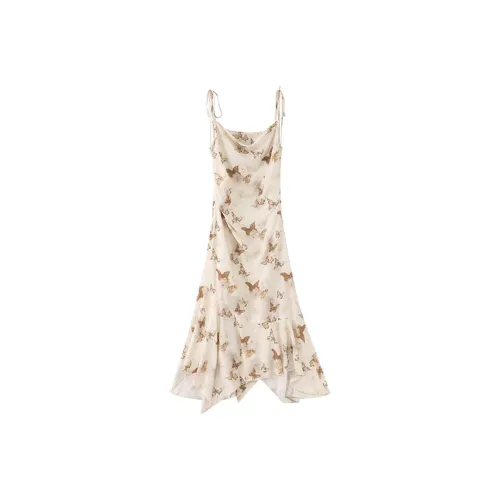 OZVO Slip Dresses Women's Cream Apricot