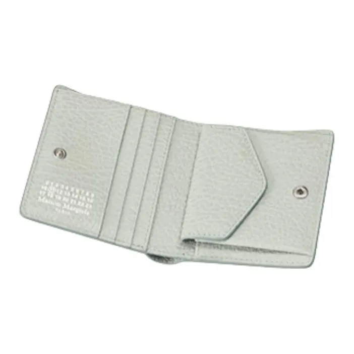 Maison Margiela Cow Leather Wallet Mini Women's Blue Gray-3