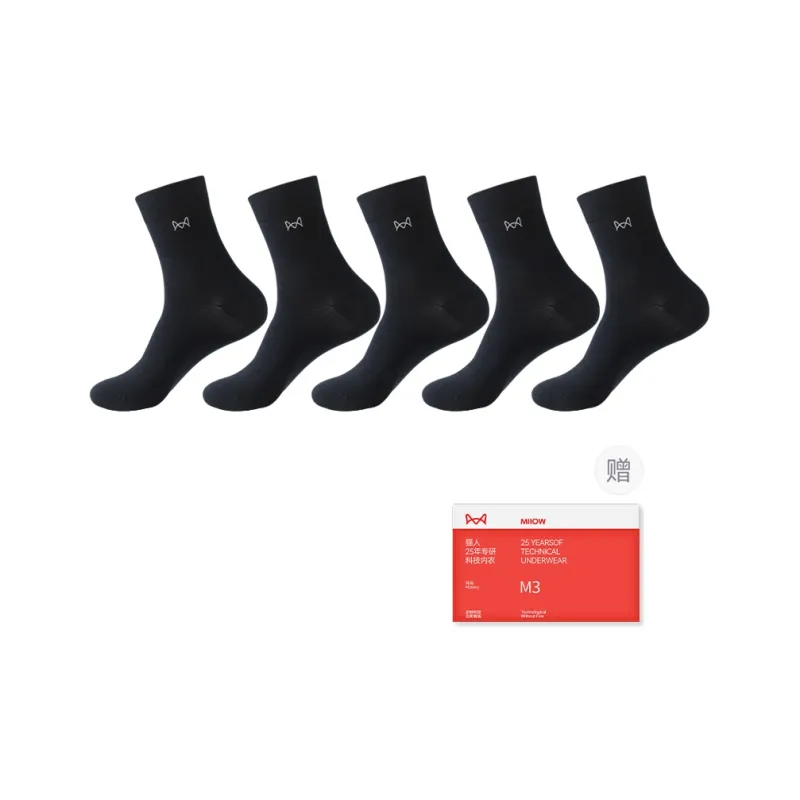 MIIOW Mid Calf Socks Men's 5 Pack Gift Box Set-12