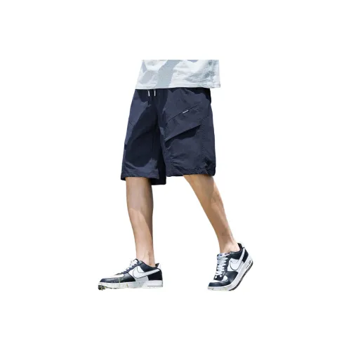 Tonlion Casual Shorts Unisex Navy Blue