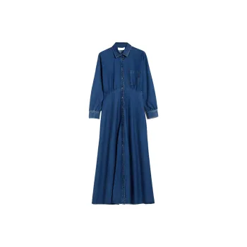 WEEKEND MaxMara Denim Shirt Dress Long Sleeved Dress Women's Blue