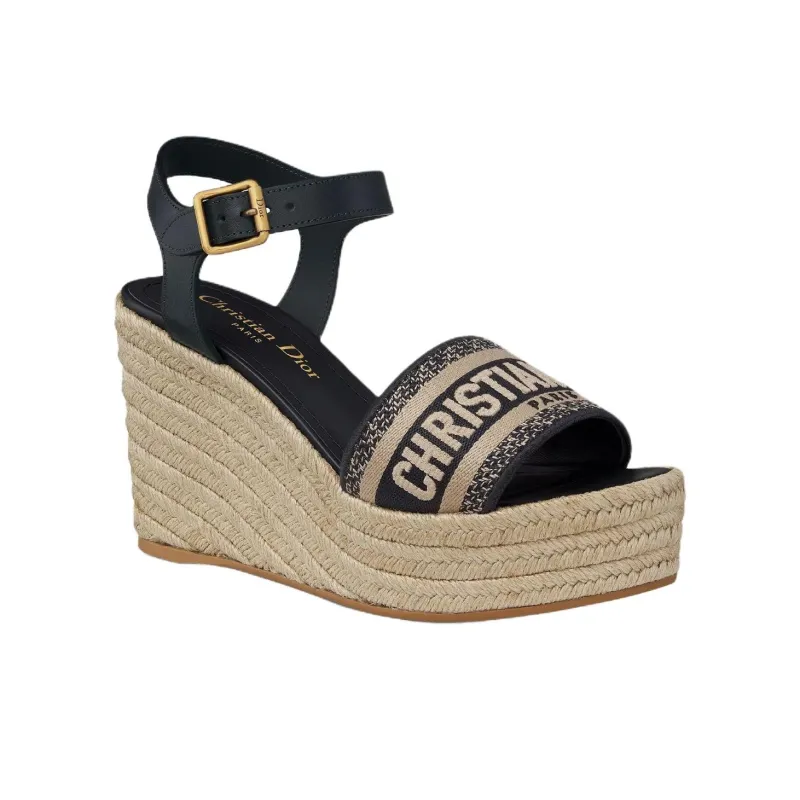 DIOR Dway One Strap Sandals 9.5cm Women's Dark Blue-3