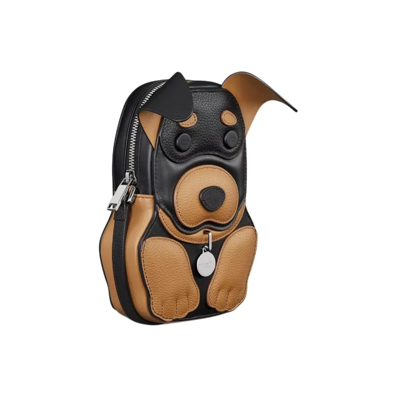 DIOR Bobby Cow Leather Shoulder Bag Mini Unisex Brown & Black-1
