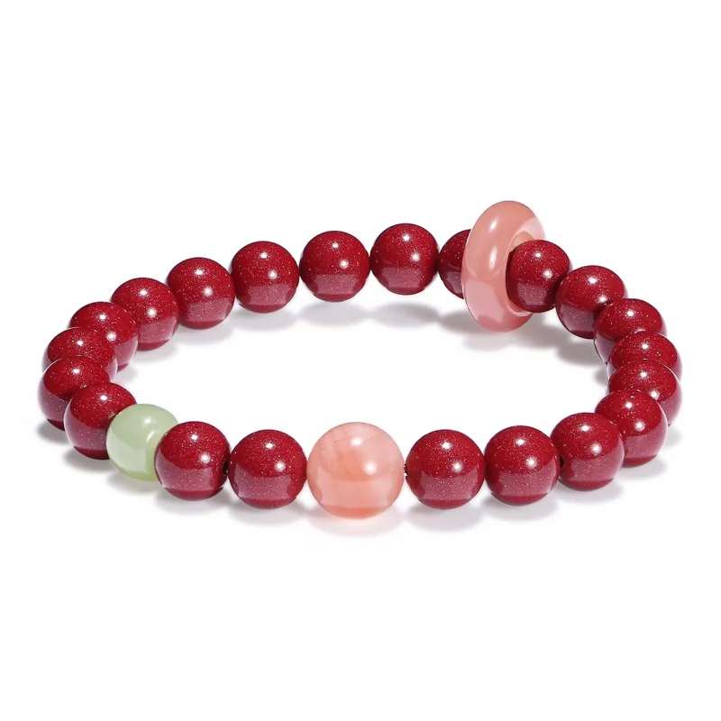 PUTUOSHANWENCHUANG Cinnabar Bracelets Unisex-0