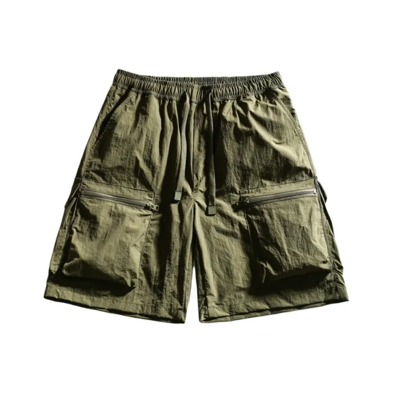 American Vintage Luxury Streetwear Large Pocket Versatile Casual Breathable Parachute Workwear 5 Button Shorts Unisex-11