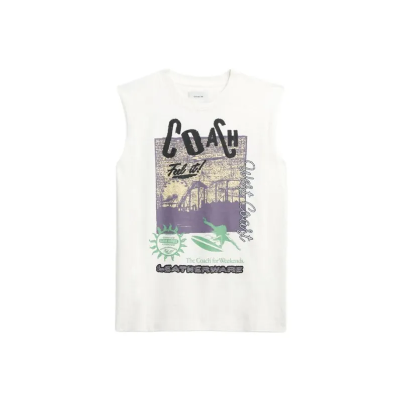 COACH Tank Tops Men White-0