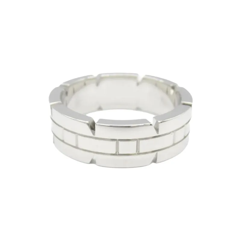 Cartier 2010s 18K White Gold Tank Française Diamond Ring-1