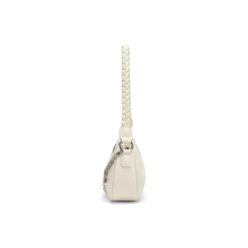 CORALDAISY Synthetic Leather Crossbody Bag, Shoulder Bag Regular Women's Crescent White-2