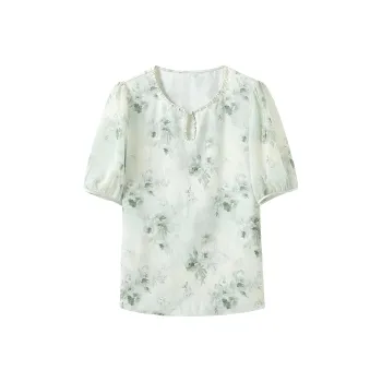 Hang Yi Court Shirts Women's Green Floral
