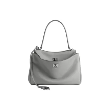 Balenciaga Rodeo Cow Leather One Shoulder Handbag Trumpets Women's Cloud Gray