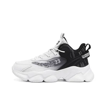 Kuding Basketball Shoes Men Low Top Black/White